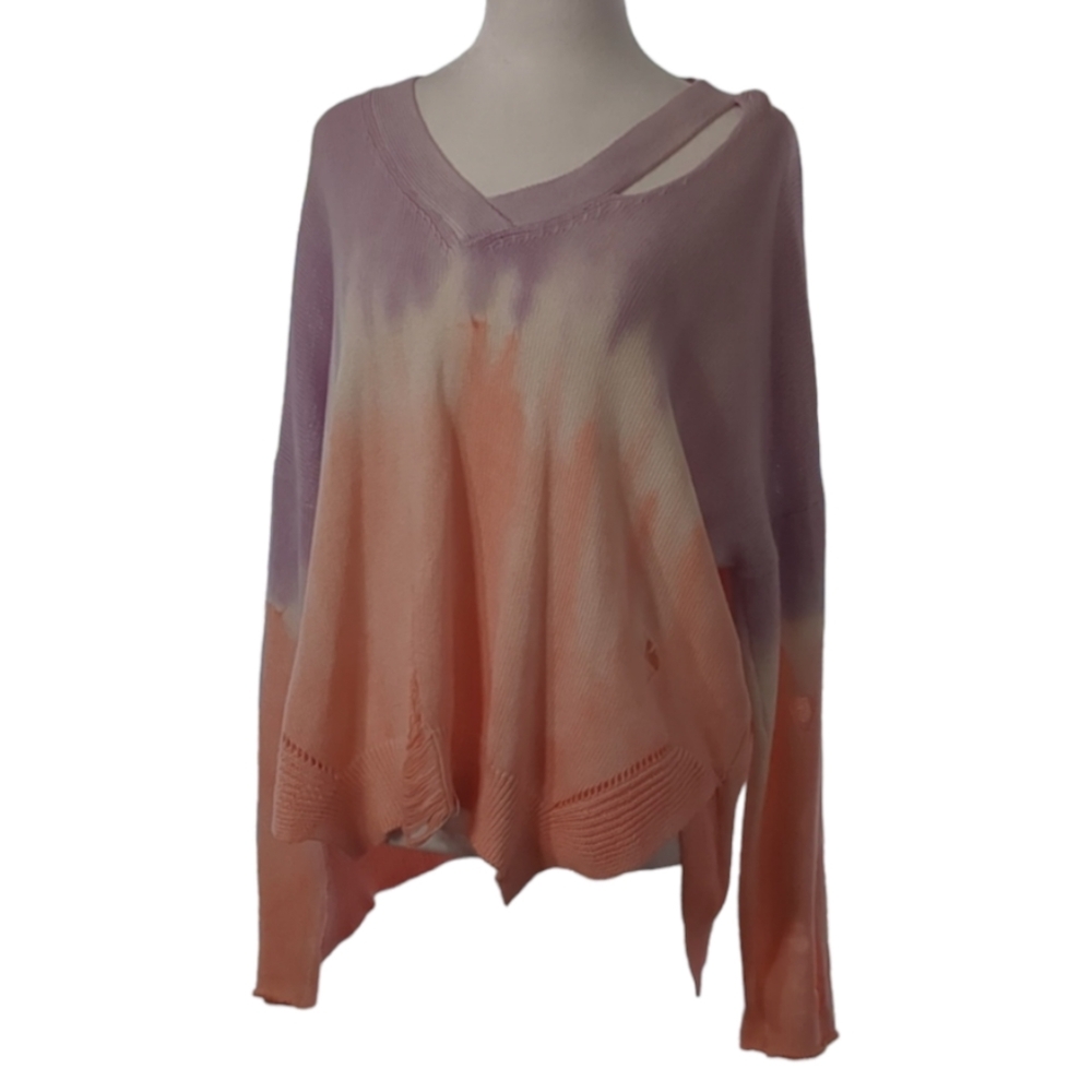 Fate women sweater Tie Dye.size s color purple orange white.100% cotton